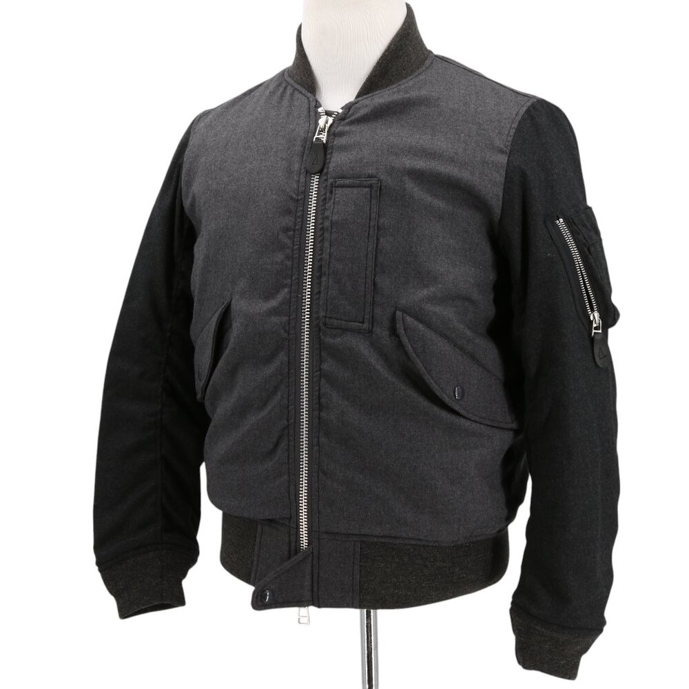 BEAMS Two-tone Wool Blend Flannel Men’s Bomber Jacket Outerwear Gray $538 - NWT